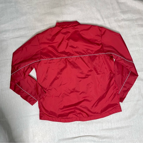 Vintage Nike Full Zip Windbreaker Jacket Womens Small 4-6 Swoosh Logo Red - Picture 7 of 10
